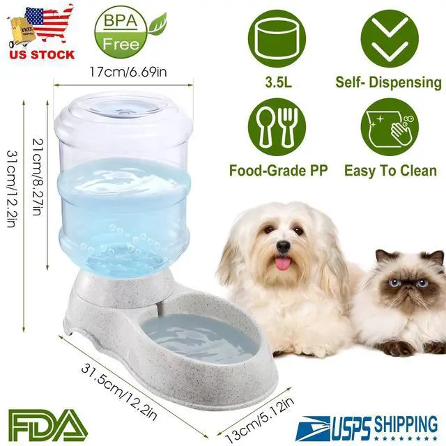 Alt view image 5 of 7 - 3.5L Pet Water Dispenser Fountain Gravity Automatic Waterer Feeder For Cat Dog