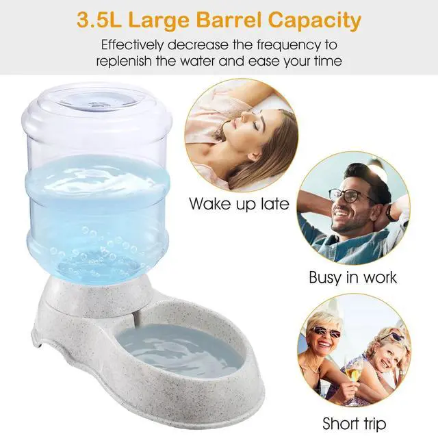 Alt view image 3 of 7 - 3.5L Pet Water Dispenser Fountain Gravity Automatic Waterer Feeder For Cat Dog