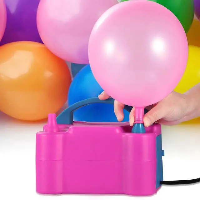 Alt view image 2 of 7 - Portable Double Electric Balloon Air Pump Inflator 110V Blower Party Pink USA