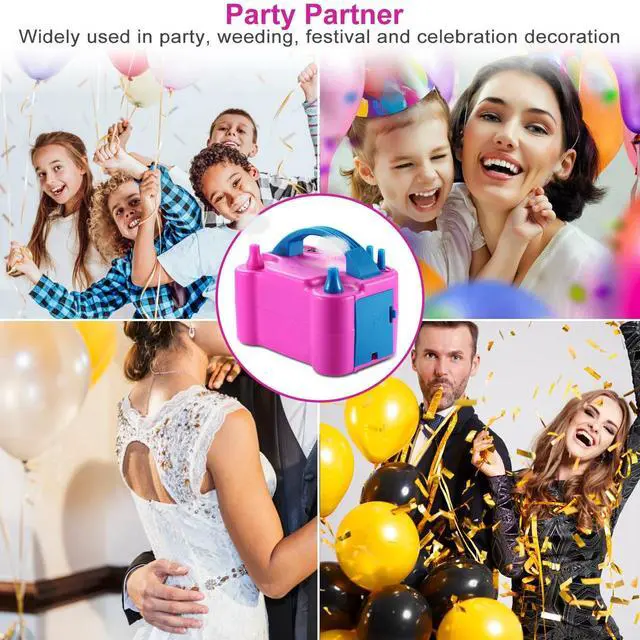 Alt view image 7 of 7 - Portable Double Electric Balloon Air Pump Inflator 110V Blower Party Pink USA
