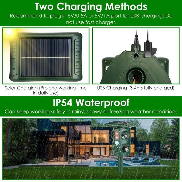 Alt view image 3 of 7 - Ultrasonic Solar Chaser Motion Sensor Garden Deer Squirrel Tool Graden Yard Tool