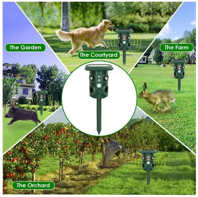 Alt view image 7 of 7 - Ultrasonic Solar Chaser Motion Sensor Garden Deer Squirrel Tool Graden Yard Tool