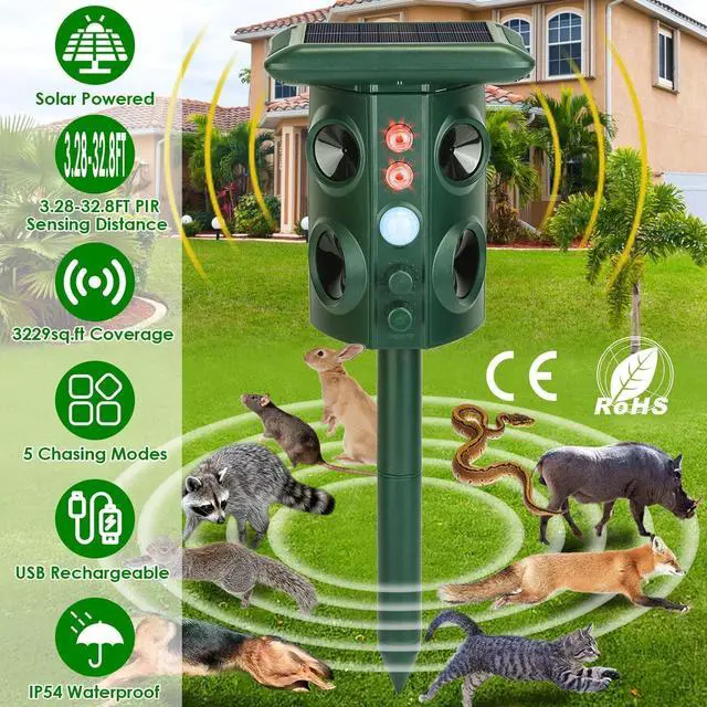 Main image of Ultrasonic Solar Chaser Motion Sensor Garden Deer Squirrel Tool Graden Yard Tool