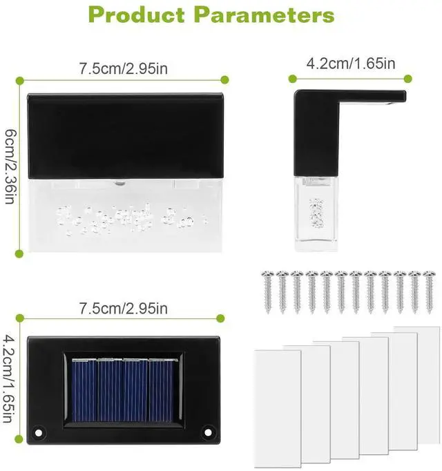 Alt view image 7 of 7 - 6Pcs Outdoor Solar LED Deck Lights Garden Path Pathway Patio Stairs Fence Lamp