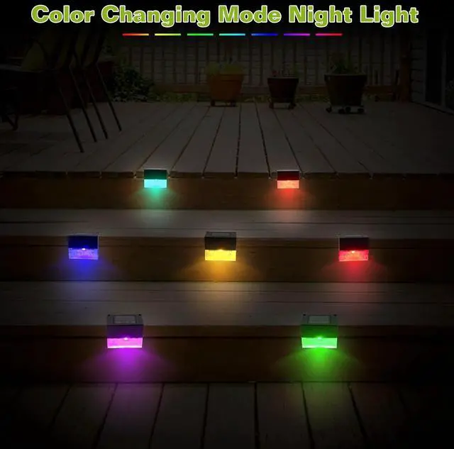 Alt view image 4 of 7 - 6Pcs Outdoor Solar LED Deck Lights Garden Path Pathway Patio Stairs Fence Lamp