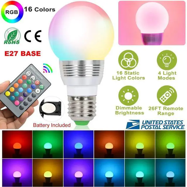 Main image of 3W E27 RGB LED Party Magic Bulb Light Halloween Christmas Decoration With Remote