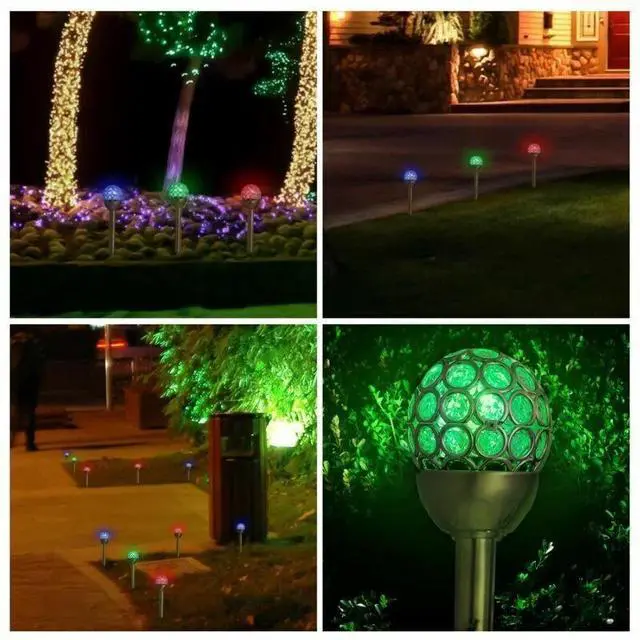 Alt view image 2 of 7 - 6PCS Solar LED Ground Light Ball RGB Lamp Waterproof Outdoor Garden Yard Decor