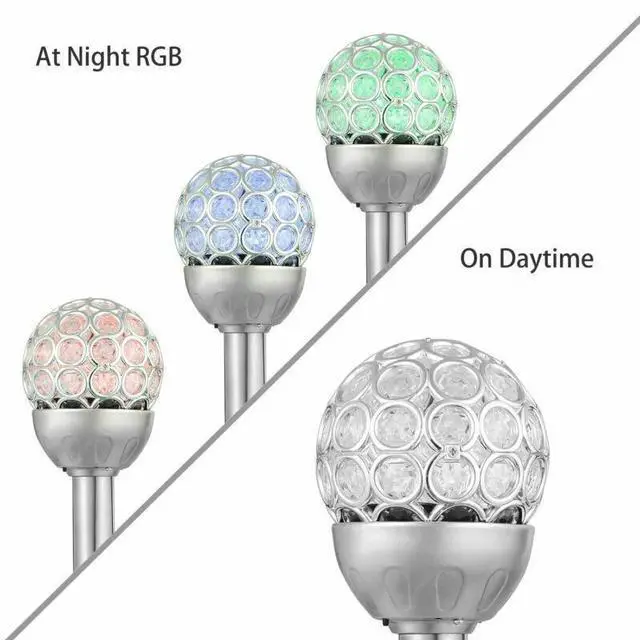 Alt view image 4 of 7 - 6PCS Solar LED Ground Light Ball RGB Lamp Waterproof Outdoor Garden Yard Decor