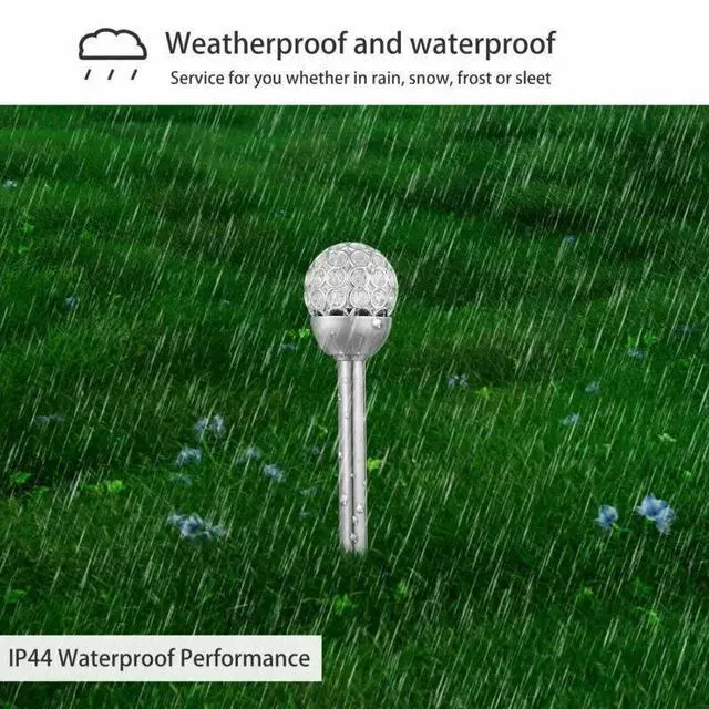 Alt view image 6 of 7 - 6PCS Solar LED Ground Light Ball RGB Lamp Waterproof Outdoor Garden Yard Decor