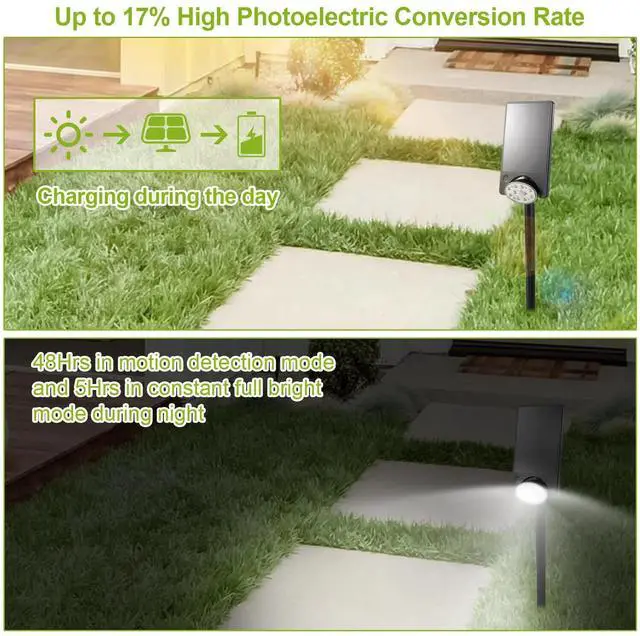 Alt view image 3 of 7 - LED Solar Powered Spotlight Outdoor Yard Lawn Garden Light Lamp Waterproof IP65
