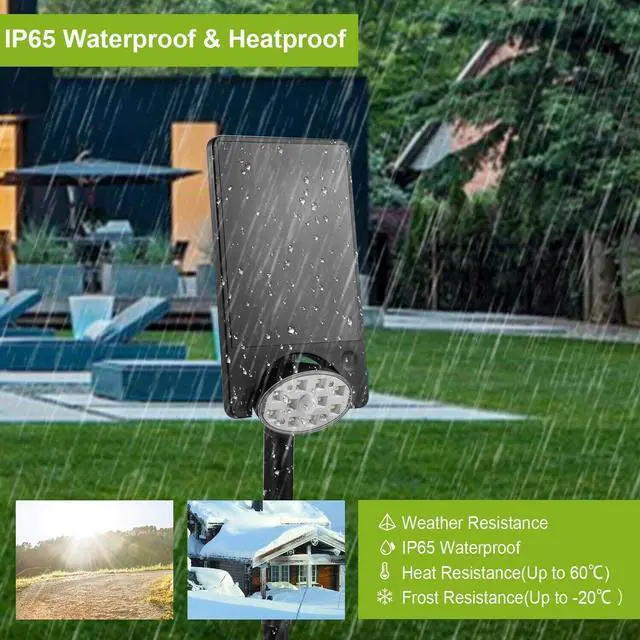 Alt view image 6 of 7 - LED Solar Powered Spotlight Outdoor Yard Lawn Garden Light Lamp Waterproof IP65