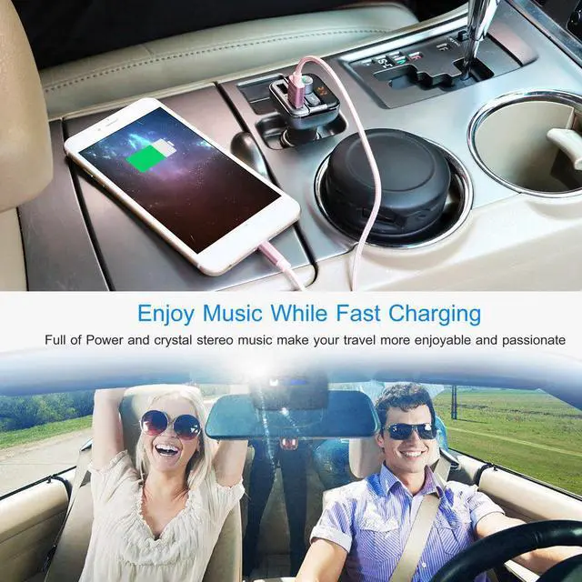 Alt view image 7 of 7 - Wireless Handsfree Car Kit FM Transmitter MP3 Player Dual USB Charger US