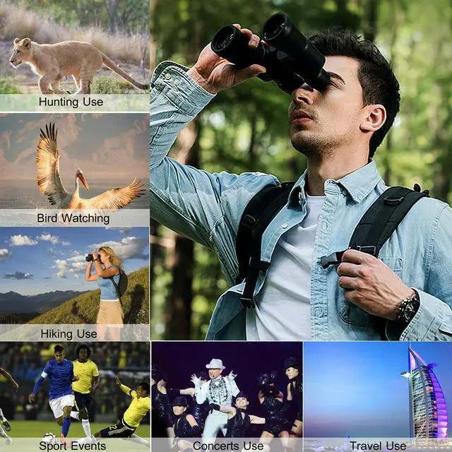 Alt view image 6 of 7 - Day/Low Night Vision 180x100 Zoom Outdoor HD Binoculars Hunting Telescope +Case