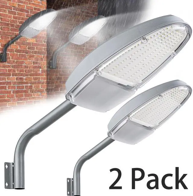 Main image of 2 Packs Outdoor 144 LED Wall Street Light Waterproof Dusk to Dawn Sensor Lamp US