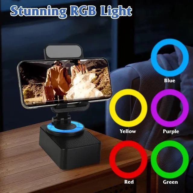 Alt view image 3 of 7 - Cell Phone Stand Wireless Speaker Power Bank Office Phone Stand 5000mAh Battery
