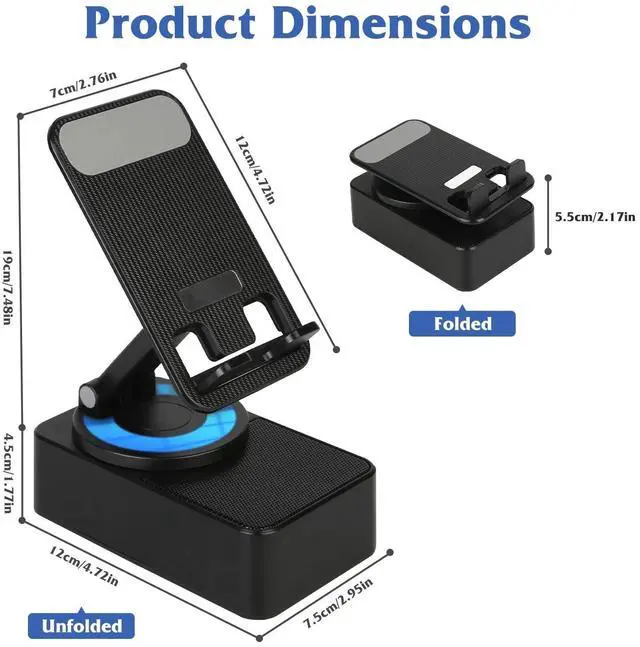 Alt view image 2 of 7 - Cell Phone Stand Wireless Speaker Power Bank Office Phone Stand 5000mAh Battery