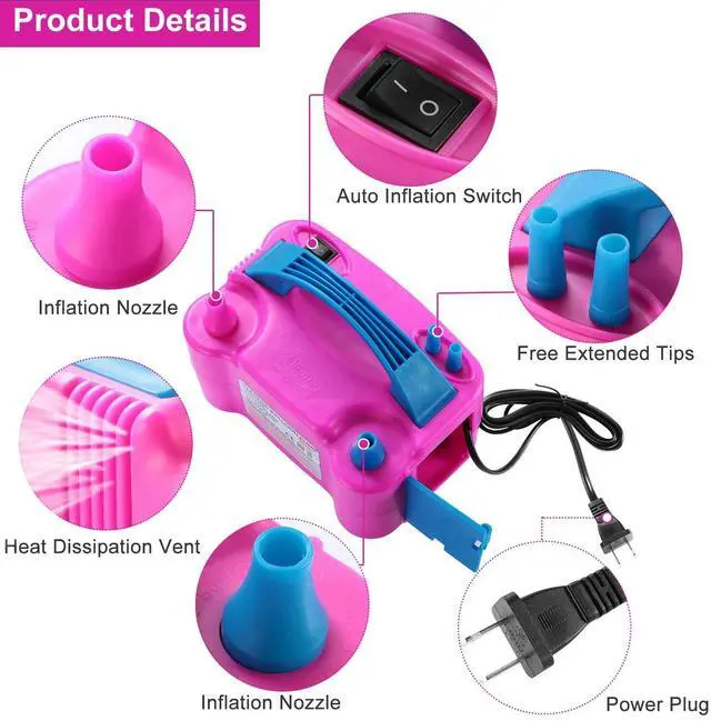 Alt view image 4 of 7 - Electric Balloon Pump 600W Dual Nozzle Air Blower Inflator Party Wedding Decor