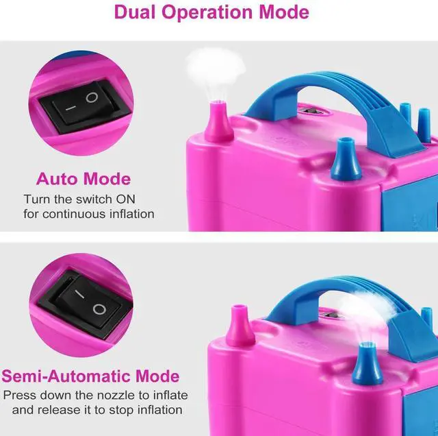 Alt view image 2 of 7 - Electric Balloon Pump 600W Dual Nozzle Air Blower Inflator Party Wedding Decor