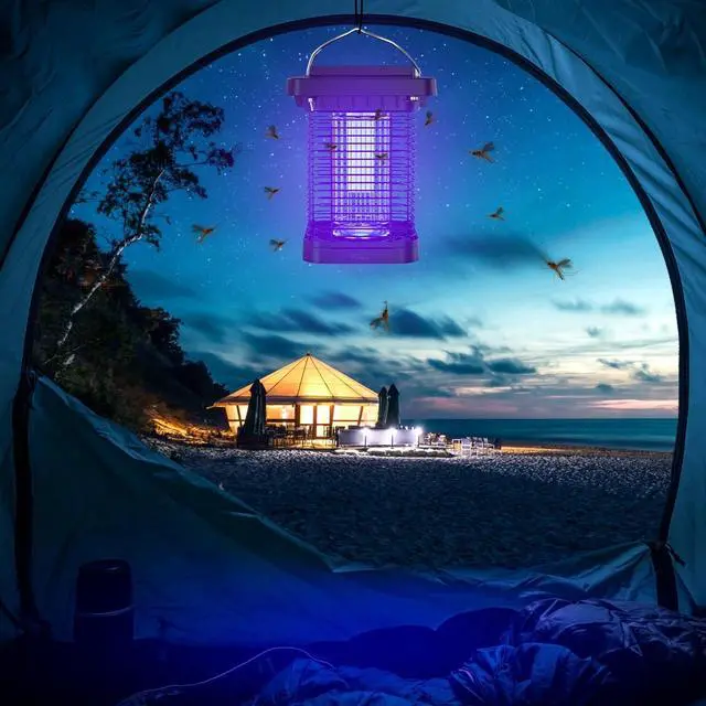 Alt view image 6 of 7 - Solar Powered Outdoor Mosquito Fly Bug Insect Zapper Indoor Killer Trap Lamp