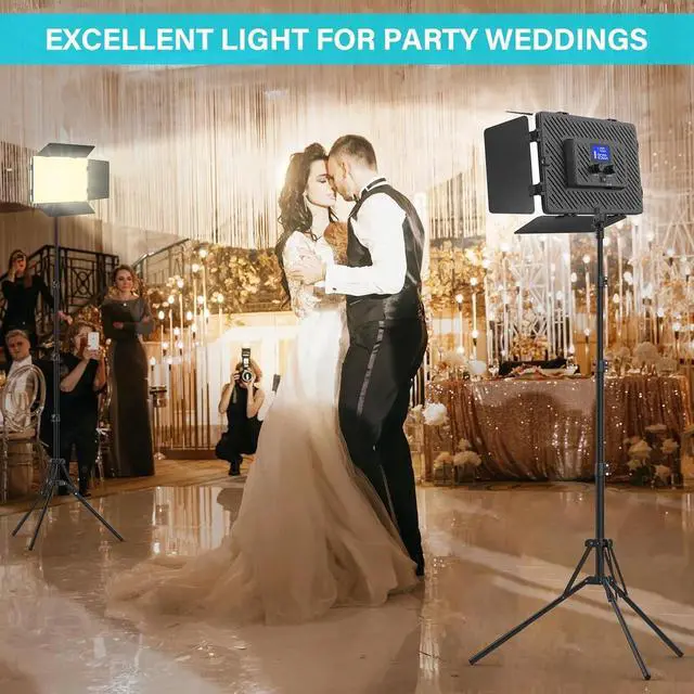 Alt view image 5 of 7 - 2 Pack Led Video Light Panel Lighting Kit with Barn Doors, 8000Mah Rechargeable Camera Light, 2500K-8500K Photo Light for Outdoor Indoor Photography Live Streaming Zoom Calls Video Recording