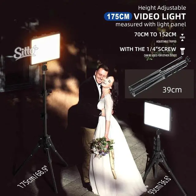 Alt view image 7 of 7 - 2 Pack LED Video Light Kit Studio 2700-6500K Dimmable Photo Tripod Photography