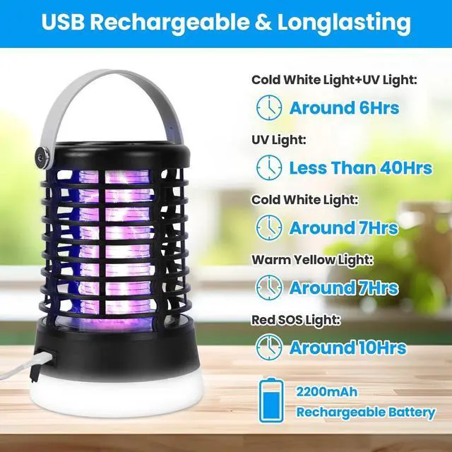 Alt view image 5 of 7 - 4 In 1 Bug Zapper Light Mosquito Zapper for Mosquito Killer Lamp Waterproof Tool