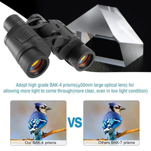 Alt view image 5 of 7 - 60X60 HD Hunting Binoculars BAK-4 Hiking Camping Telescope Day Night Version