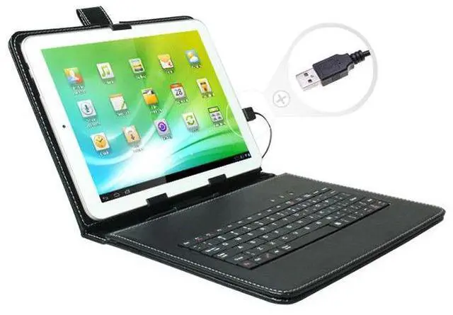 Alt view image 3 of 5 - Stand Leather Case Cover for Android Tablet 9.7" Universal w/ USB Keyboard