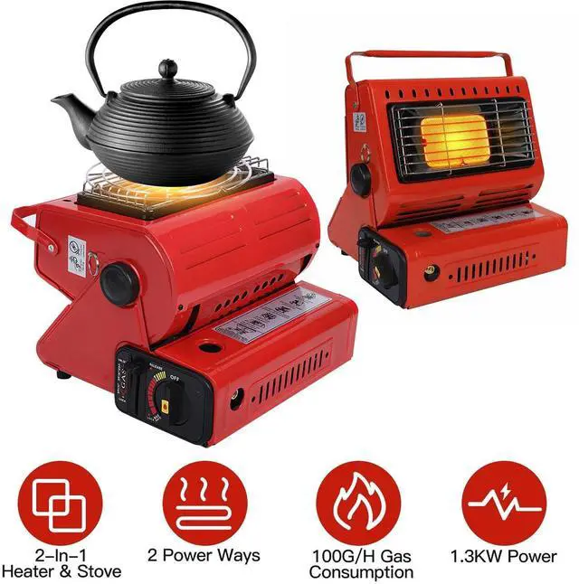 Alt view image 3 of 7 - 2in1 Portable Butane Burner Gas Heater Warmer Outdoor Cooking Stove for Camping