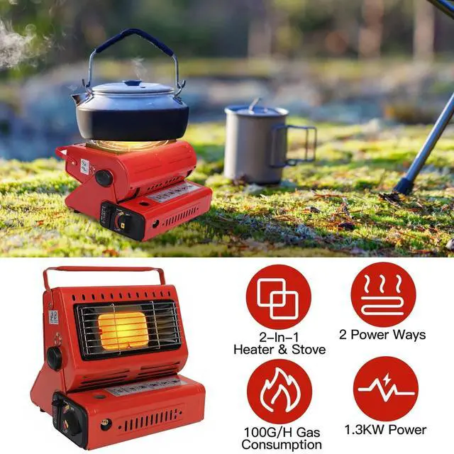 Alt view image 2 of 7 - 2in1 Portable Butane Burner Gas Heater Warmer Outdoor Cooking Stove for Camping