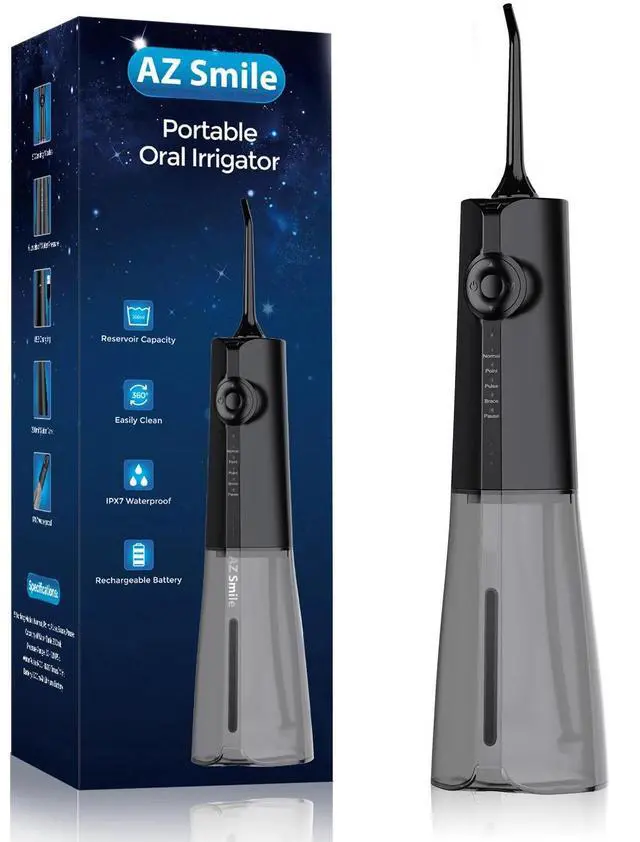 Alt view image 7 of 7 - Portable Cordless Water Flosser Dental Oral Irrigator Teeth Cleaner 8 Tips USB-C
