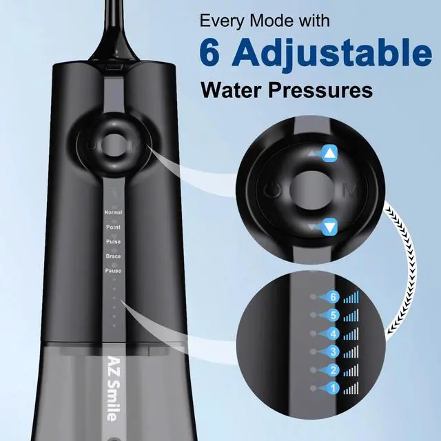 Alt view image 6 of 7 - Portable Cordless Water Flosser Dental Oral Irrigator Teeth Cleaner 8 Tips USB-C