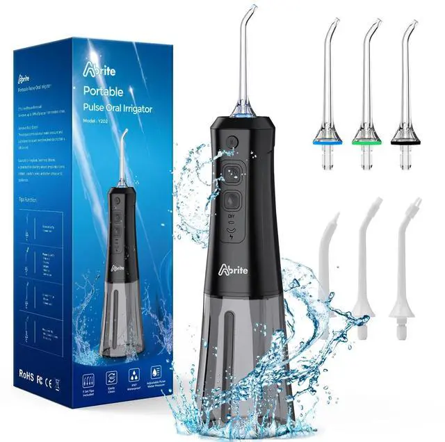 Main image of Cordless Water Flosser 300ml Water Pick Oral Irrigator Dental Cleaner Black