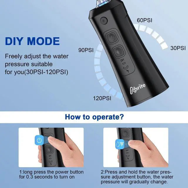 Alt view image 5 of 7 - Cordless Water Flosser 300ml Water Pick Oral Irrigator Dental Cleaner Black