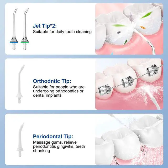 Alt view image 4 of 7 - Cordless Water Flosser 300ml Water Pick Oral Irrigator Dental Cleaner Black