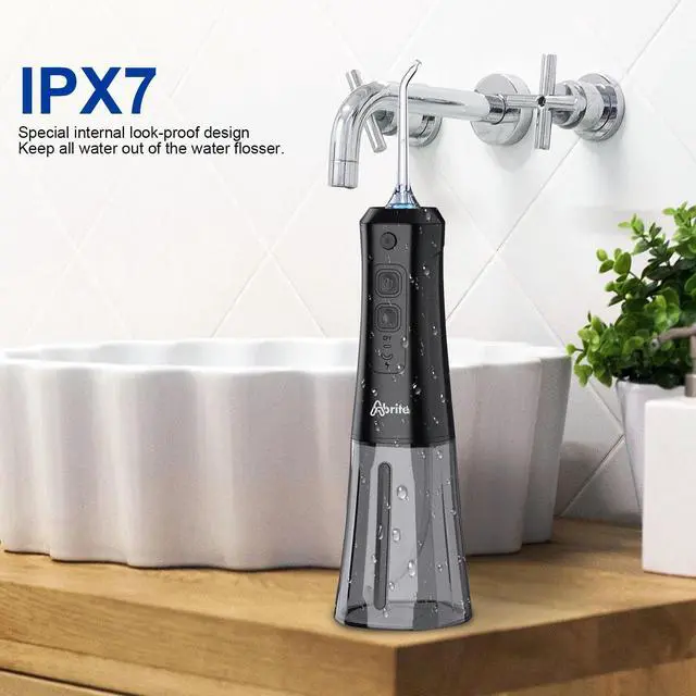 Alt view image 2 of 7 - Cordless Water Flosser 300ml Water Pick Oral Irrigator Dental Cleaner Black