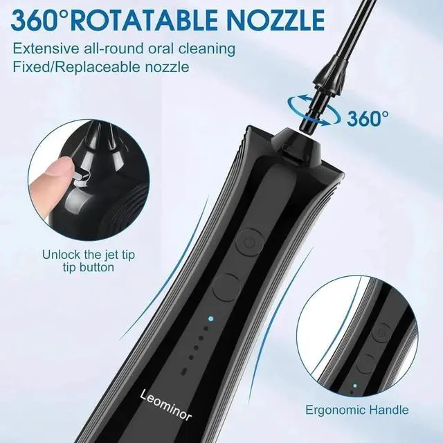 Alt view image 6 of 7 - Water Dental Flosser Oral Irrigator with 3 Modes,Cordless Water Teeth Cleaner wi