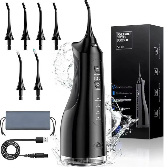 Main image of Water Dental Flosser Pick for Teeth - 5 Modes Cordless Portable Water Teeth C...