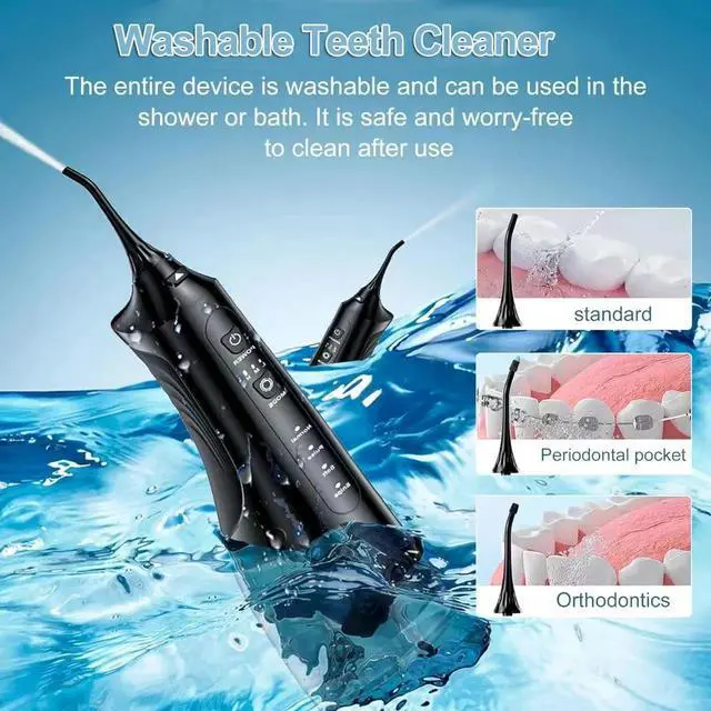 Alt view image 5 of 7 - Water Dental Flosser Pick for Teeth - 5 Modes Cordless Portable Water Teeth C...