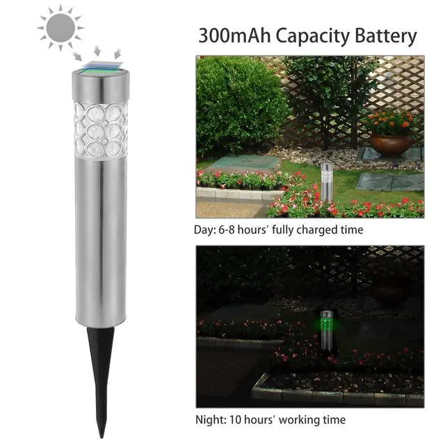 Alt view image 5 of 7 - 6Pcs Outdoor Solar Light Waterproof RGB Garden Lamp Landscape Lawn Decor Light