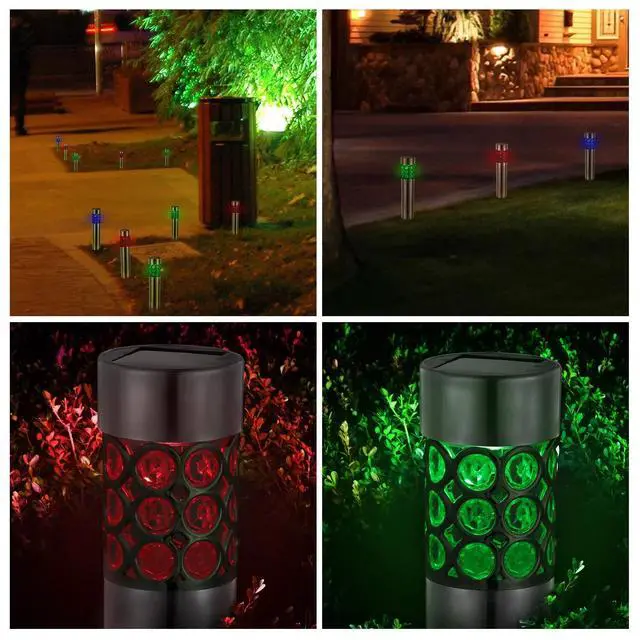 Alt view image 3 of 7 - 6Pcs Outdoor Solar Light Waterproof RGB Garden Lamp Landscape Lawn Decor Light