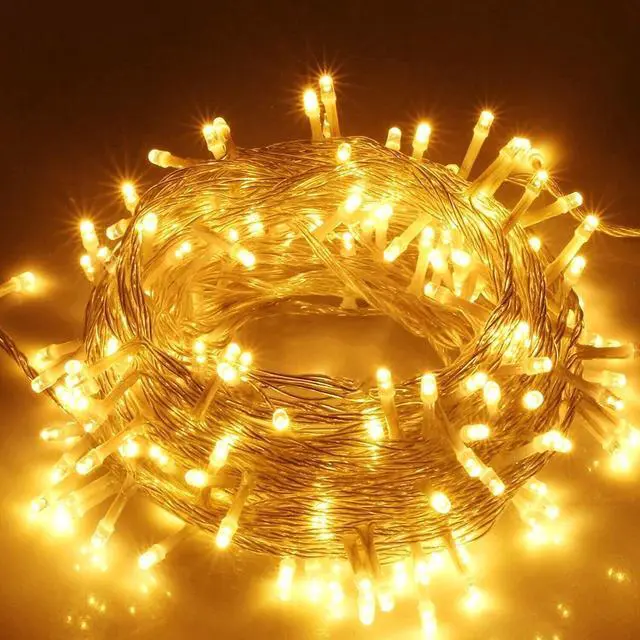 Alt view image 7 of 7 - 300 LED Curtain Fairy Lights 9.84ft String Light Xmas Wedding Decor Warm White