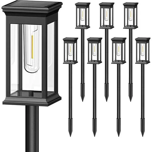 Alt view image 2 of 7 - 6 Pack Waterproof Solar Stake Light 3500K Garden Yard Auto On/Off Landscap Lamp