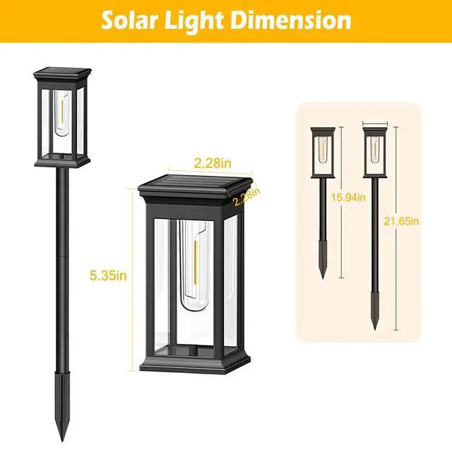Alt view image 5 of 7 - 6 Pack Waterproof Solar Stake Light 3500K Garden Yard Auto On/Off Landscap Lamp