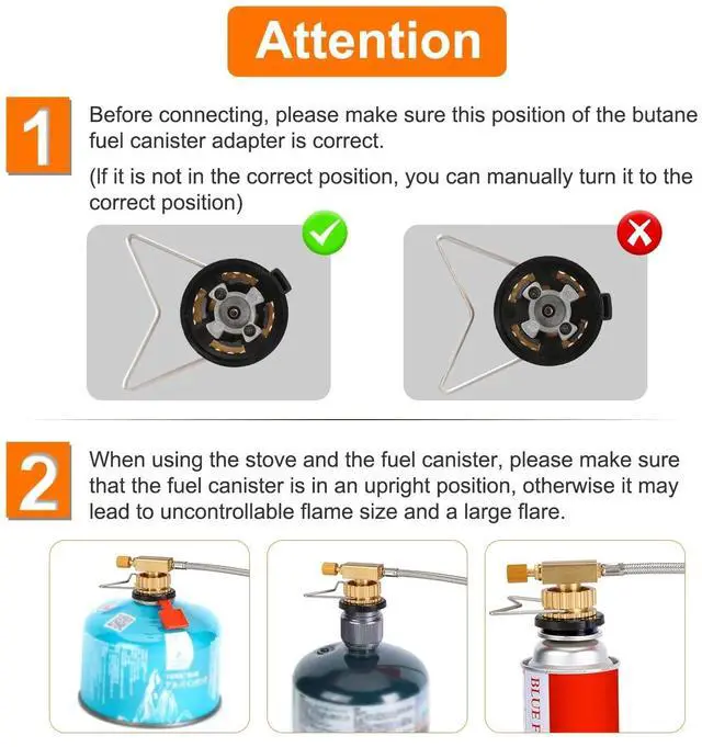 Alt view image 7 of 7 - 12000W Camping Stove Burner Adapter Portable Picnic Backpacking Burner+Cassette