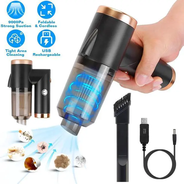 Alt view image 3 of 7 - 9000PA Foldable Cordless Handheld Vacuum Cleaner Rechargeable Car Home 2400R/m