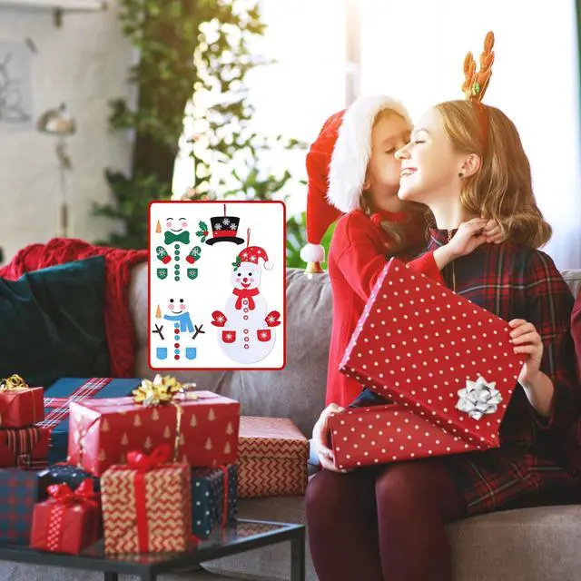 Alt view image 7 of 7 - DIY Felt Christmas Snowman Games Set with 54PCS Detachable Ornament Wall Hanging