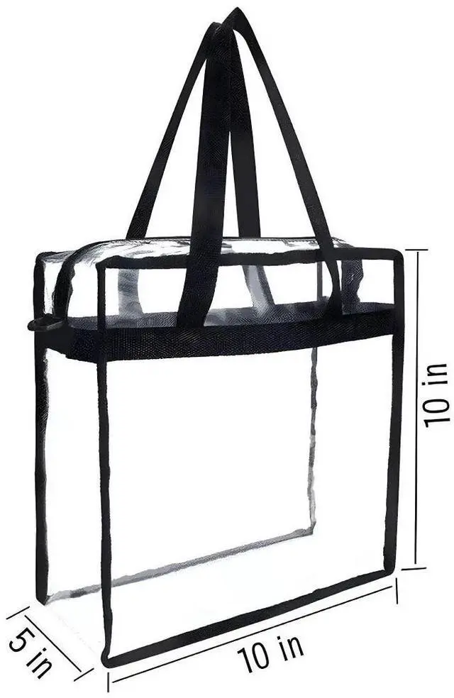 Main image of Clear Stadium Tote Bag with Zipper 10x10x5 NFL Stadium Approved Transparent Bag