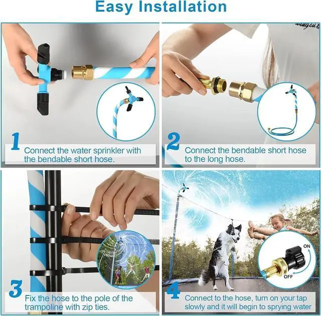 Alt view image 5 of 7 - Trampoline Sprinkler, Net Friendly Water Sprinkler for Kids, Fun 360° Rotating