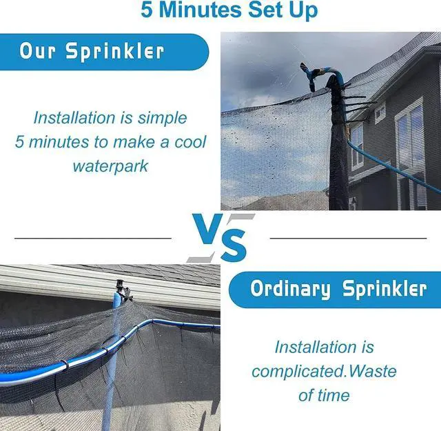 Alt view image 2 of 7 - Trampoline Sprinkler, Net Friendly Water Sprinkler for Kids, Fun 360° Rotating